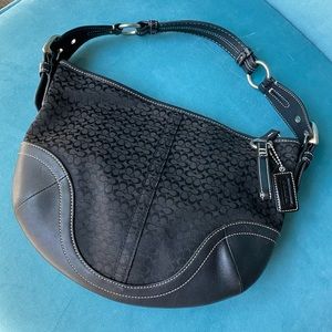 Coach Hobo Black Jacquard Shoulder Purse